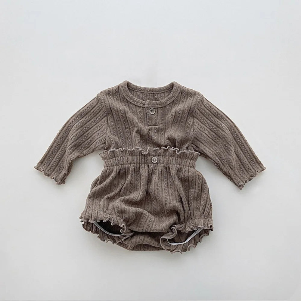3938C Baby Clothing Set Autumn Spring New Girl's Two Piece Suit Knitted Jacquard T-shirt+Triangle Bread Pants Boy's Suit (Copy)