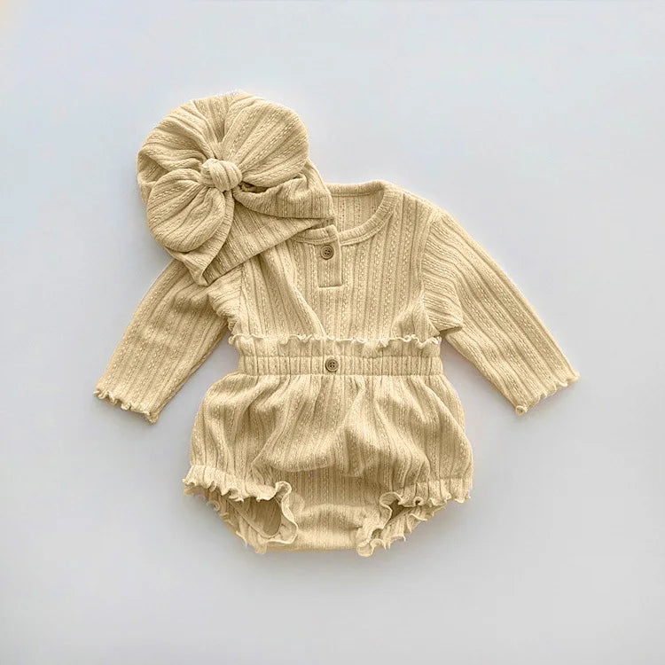 3938C Baby Clothing Set Autumn Spring New Girl's Two Piece Suit Knitted Jacquard T-shirt+Triangle Bread Pants Boy's Suit (Copy)